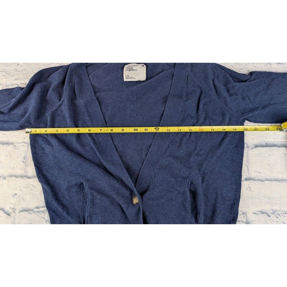 American Eagle Soft and Sexy Cropped Cardigan Sweater Womens Large Button Front - Picture 5 of 6